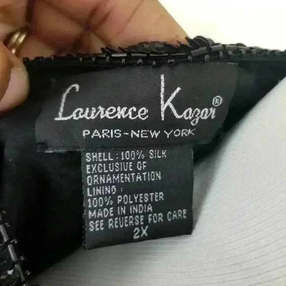 LAURENCE KAZAR SILK SEQUIN BLACK BLAZER SIZE 2X - Picture 4 of 4